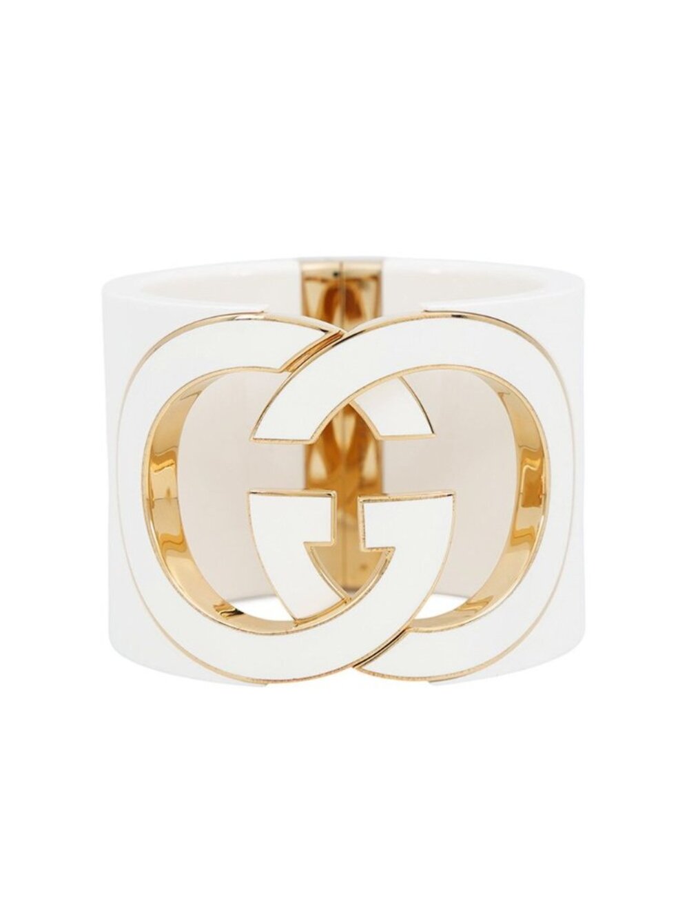 Gucci Bracelet Interlocking G Bangle Resin Metal S White